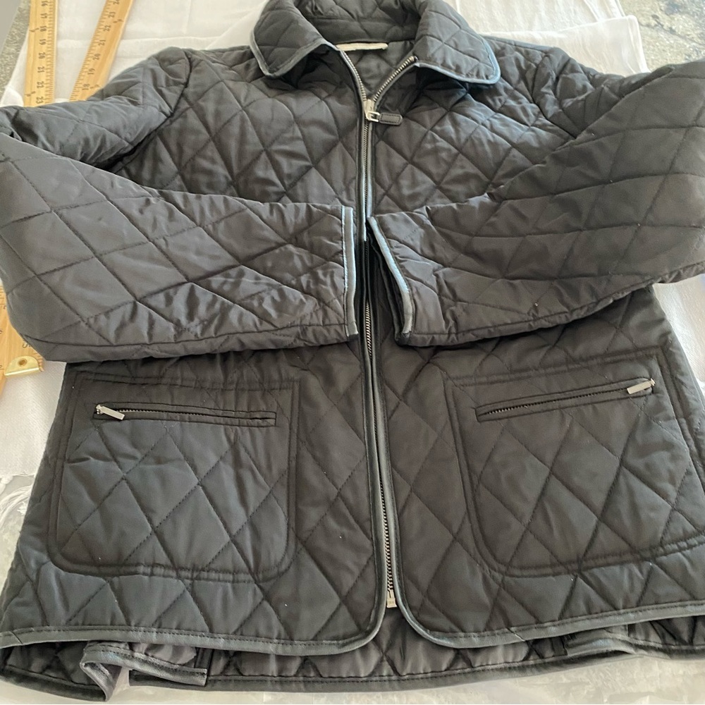 NWOT Talbots Black quilted jacket Full zip SZ L - Picture 4 of 15